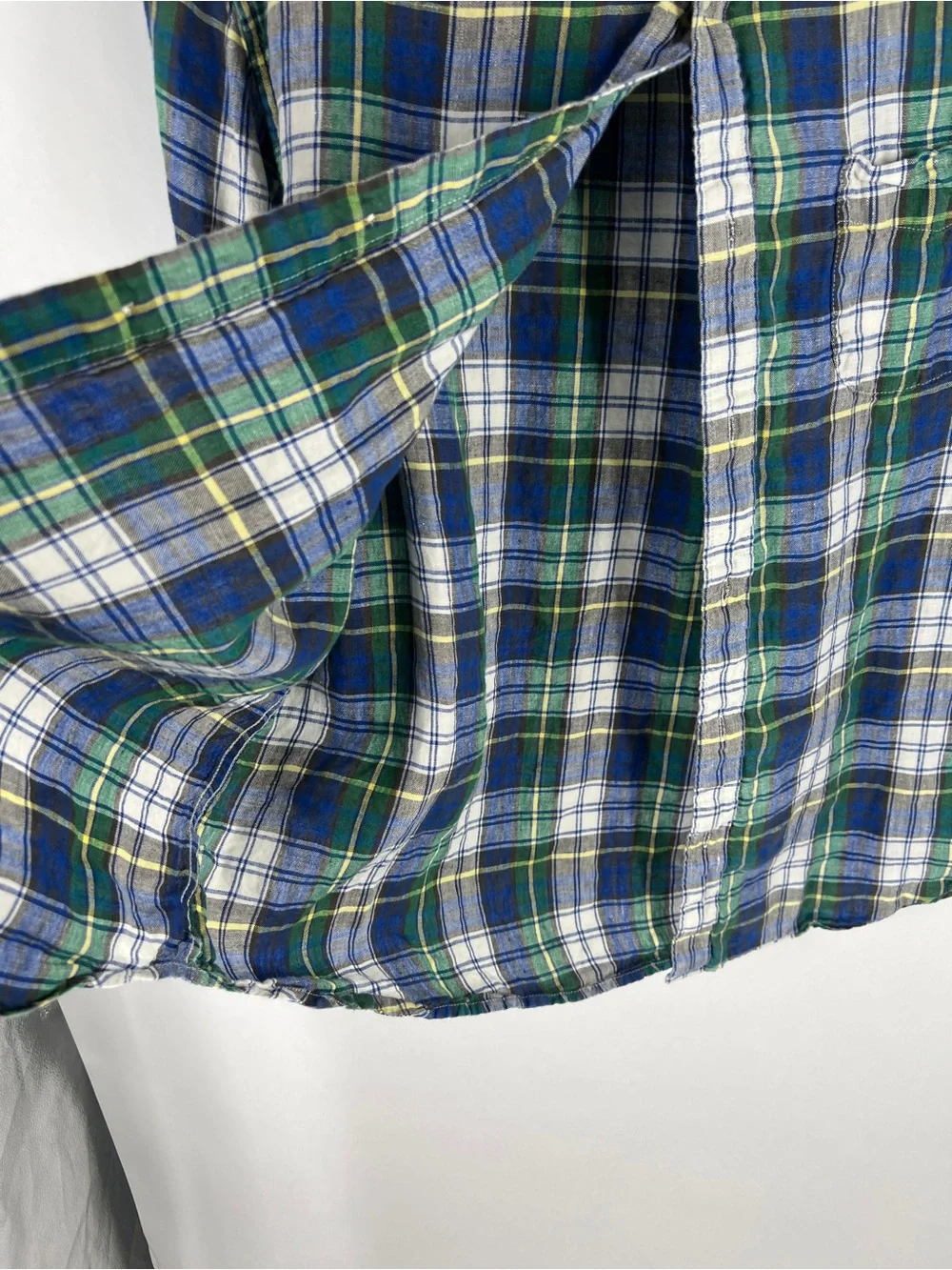 J.Crew Baird McNutt Irish Linen Plaid Button Down Shirt Slim Fit Size XL
